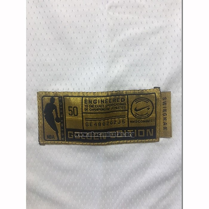 Camiseta Golden Edition Brooklyn Nets Kevin Durant NO 7 Blanco